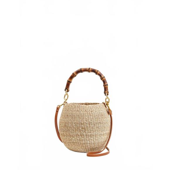 CLARE V. Handbags - NEW CLARE V. women's petit pot de miel basket bag with bamboo handle in cream